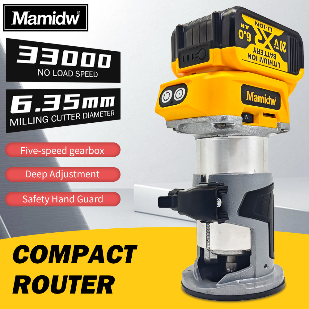 Woodworking Usa - Mamidw Cordless Compact Router Compatible with