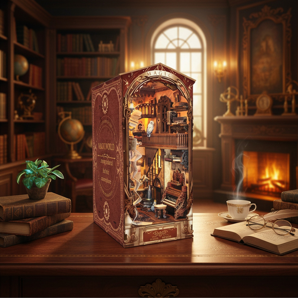 Woodworking Book - OUZEY 3D Wooden Book Nook DIY