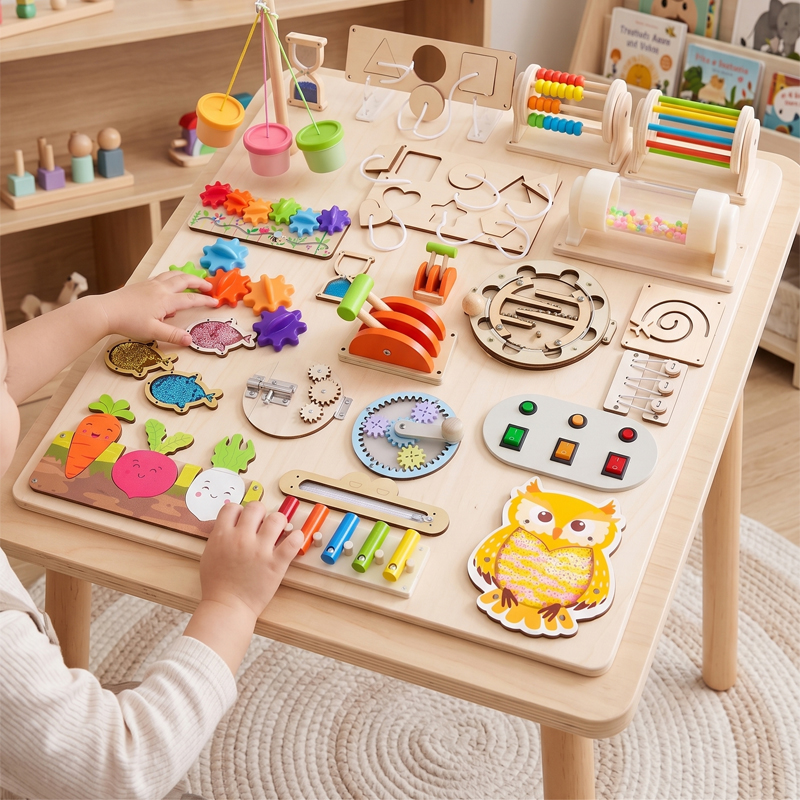 Woodworking Usa - Premium Montessori Busy Board Accessories Sensory