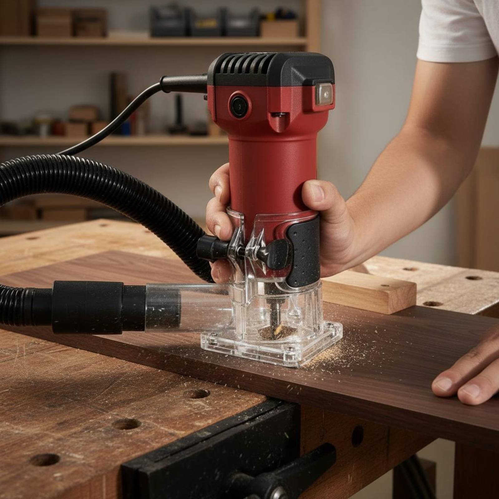 Transparent Router Dust Hood T - Woodworking Routers บทวิจารณ์และราคา