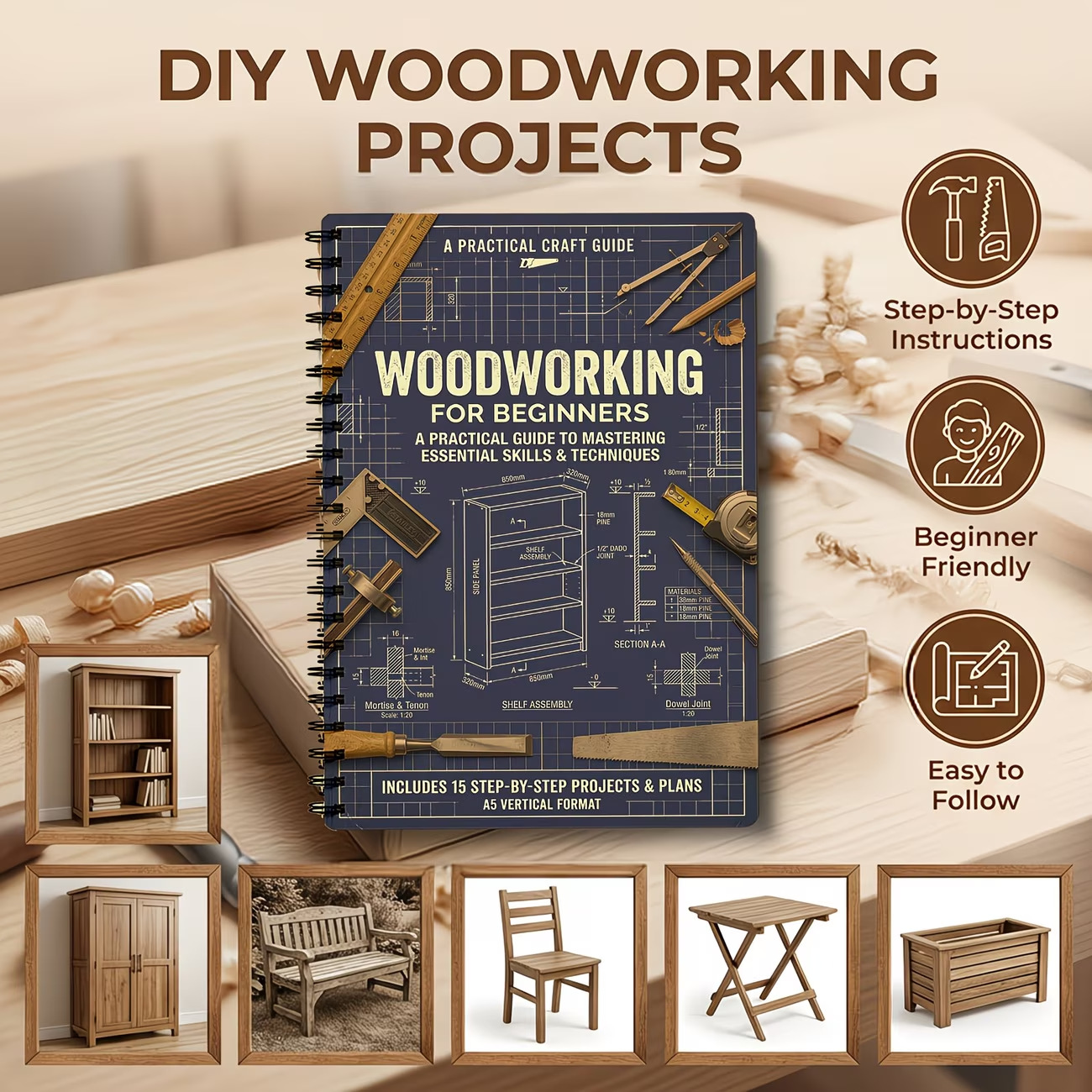 Vintage Sturdy Coil Bound A5 W - Woodworking Book บทวิจารณ์และราคา