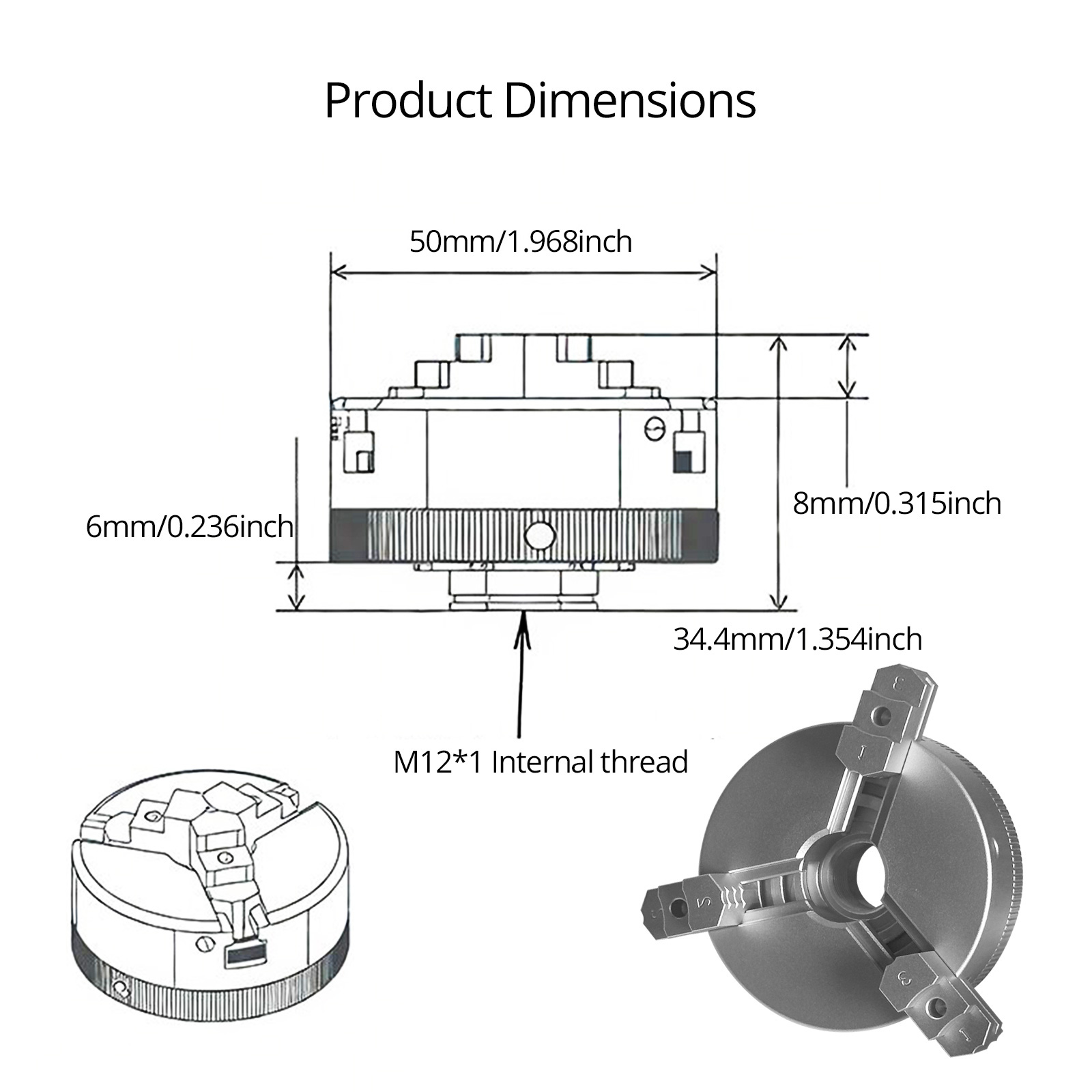 50mm 3-Jaw Self-Centering Lath - Woodworking Lathe Chuck บทวิจารณ์และราคา