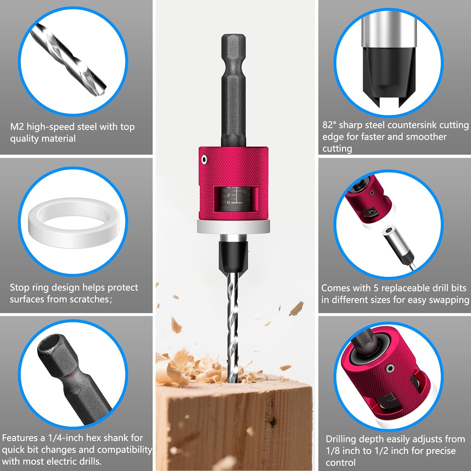5-Piece Countersink Drill Bit  - Woodworking Kits บทวิจารณ์และราคา