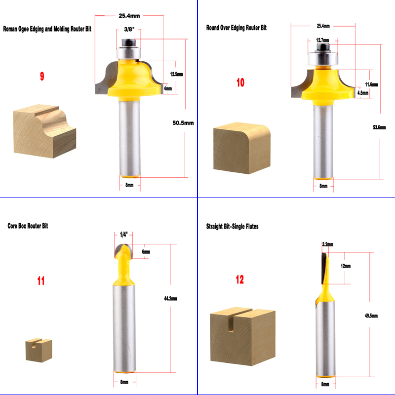 1pc 8mm Shank wood router bit  - Woodworking Usa บทวิจารณ์และราคา