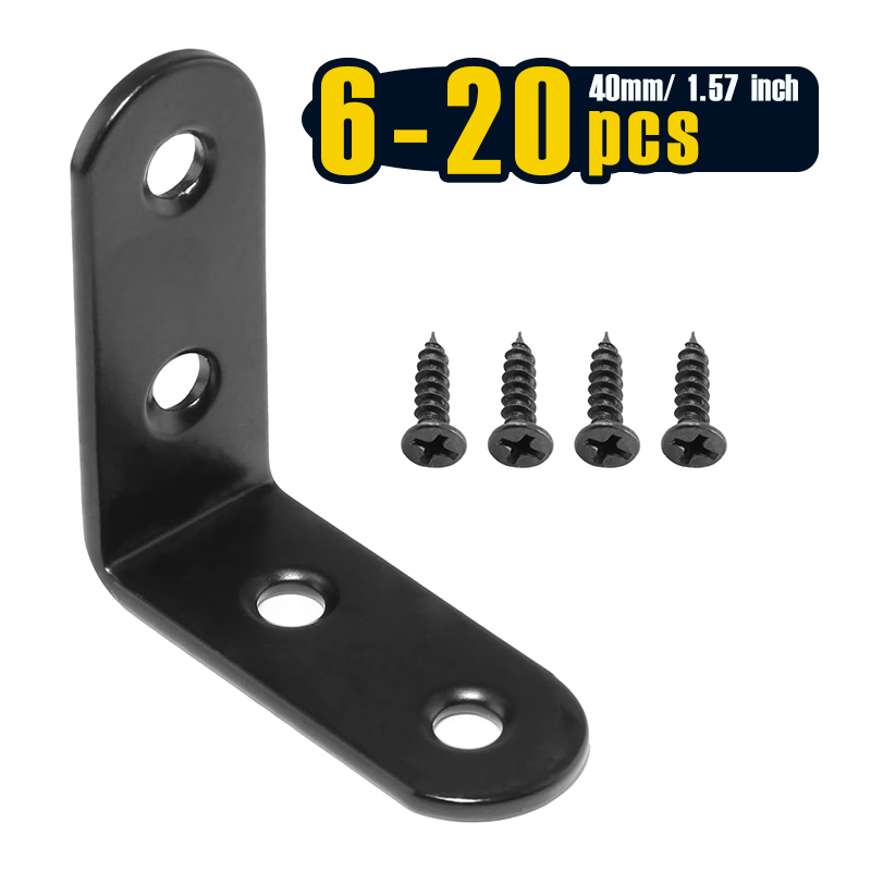 6-20 Pcs Black Corner Brace L  - Woodworking Joint บทวิจารณ์และราคา