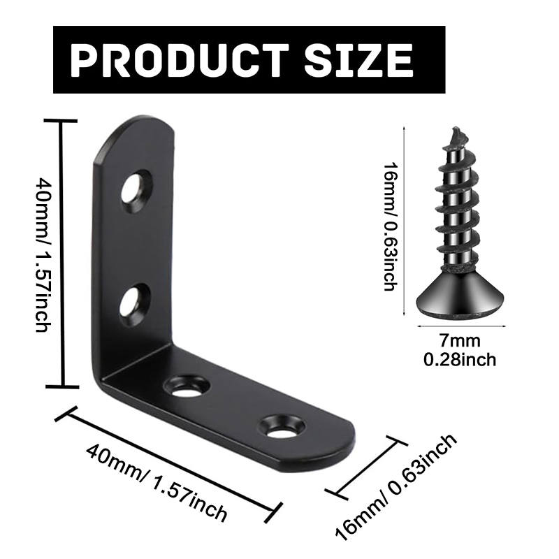 6-20 Pcs Black Corner Brace L  - Woodworking Joint บทวิจารณ์และราคา