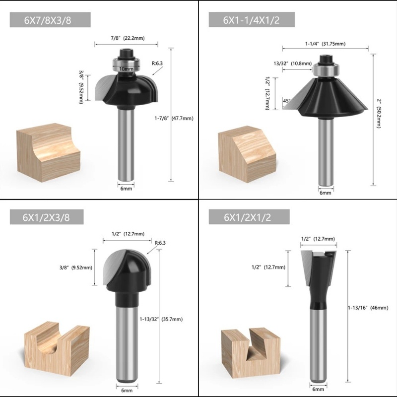 12pcs 6mm Shank Router Bit Set - Woodworking Usa บทวิจารณ์และราคา