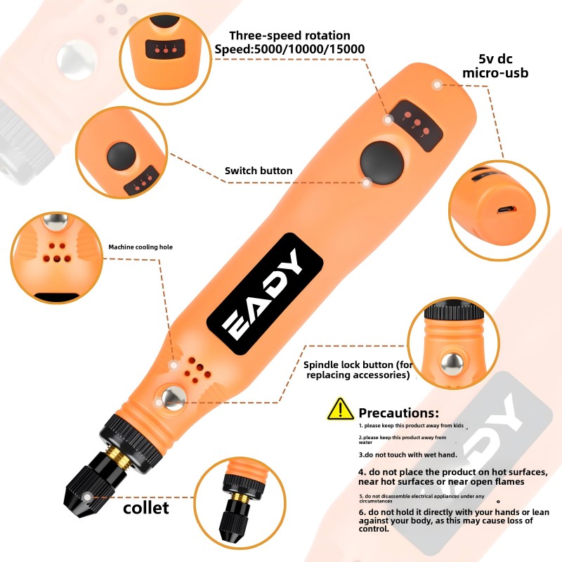 USB Cordless Rotary Tool Kit – - Woodworking Kits บทวิจารณ์และราคา