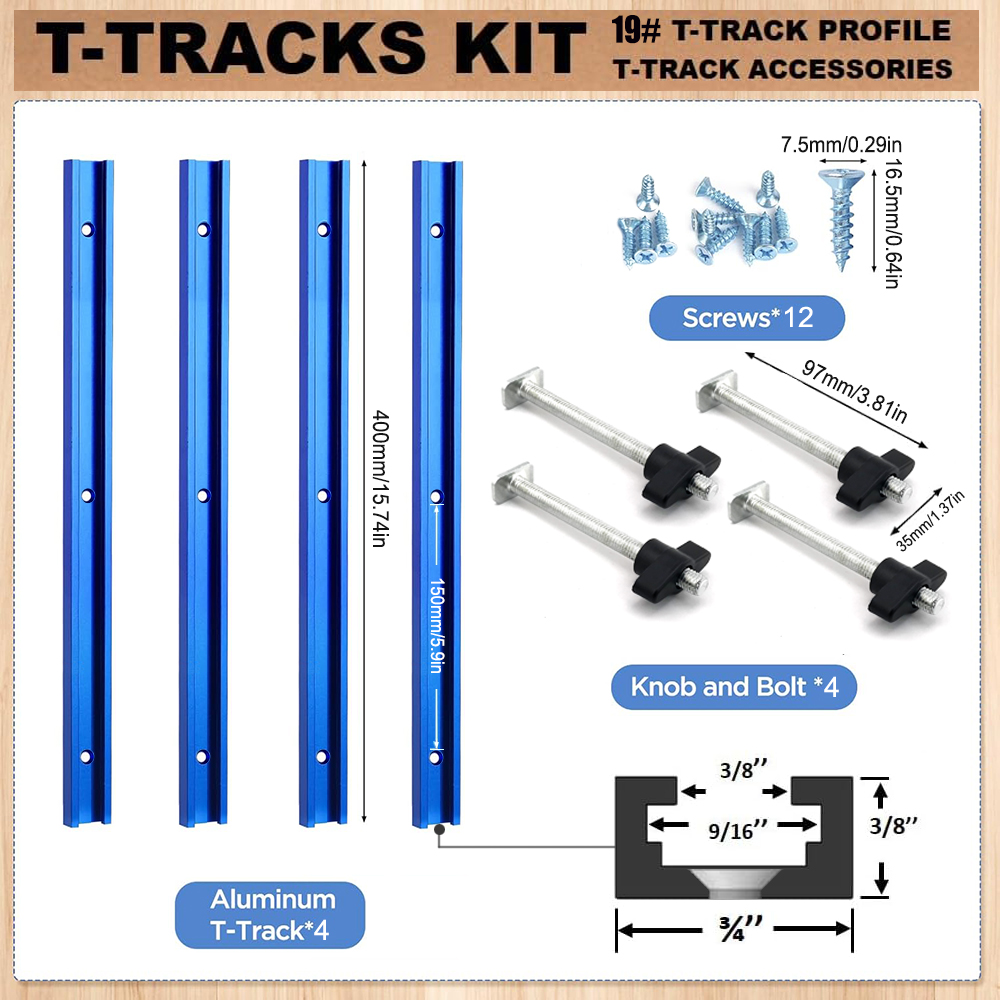 Woodworking 19# T-track Kit an - Woodworking Routers บทวิจารณ์และราคา