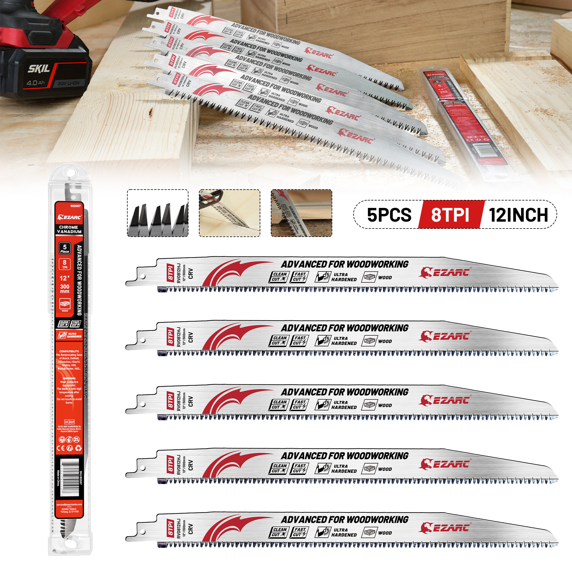 EZARC 300mm Japanese Teeth Rec - Japanese Pull Saw บทวิจารณ์และราคา