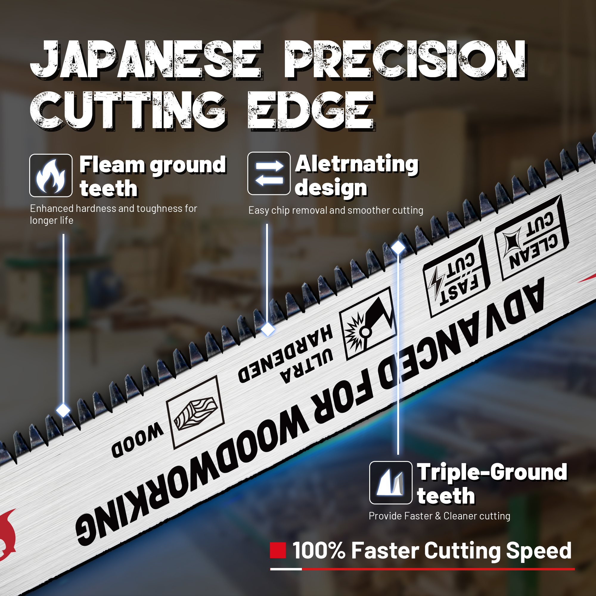 EZARC 300mm Japanese Teeth Rec - Japanese Pull Saw บทวิจารณ์และราคา