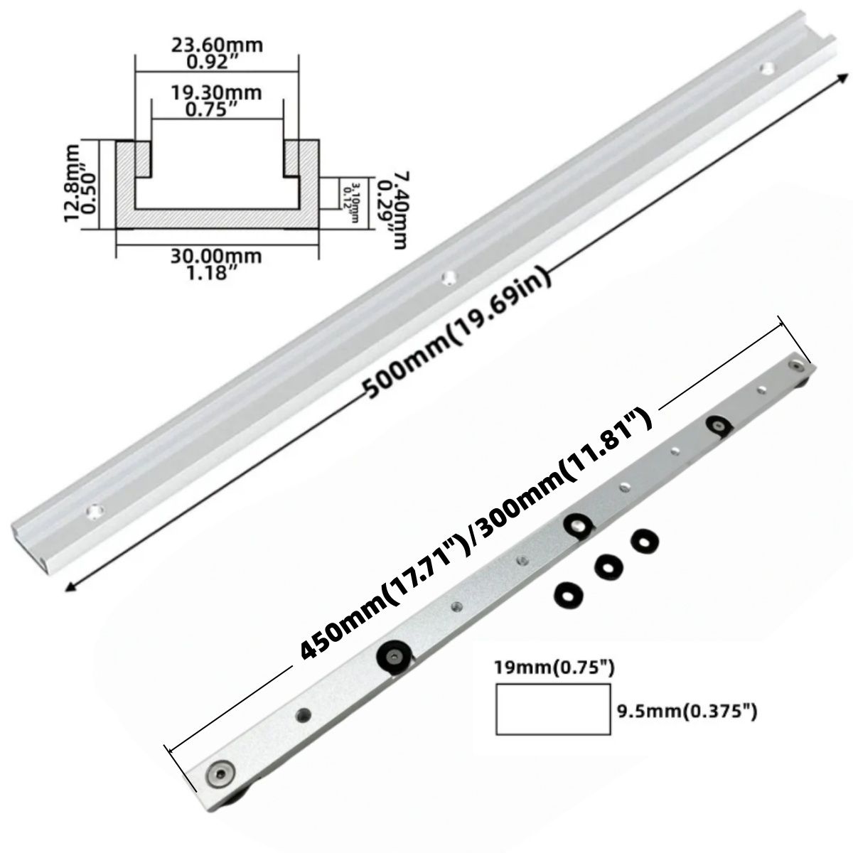 1 Set Aluminium Alloy T-tracks - Woodworking Plans บทวิจารณ์และราคา
