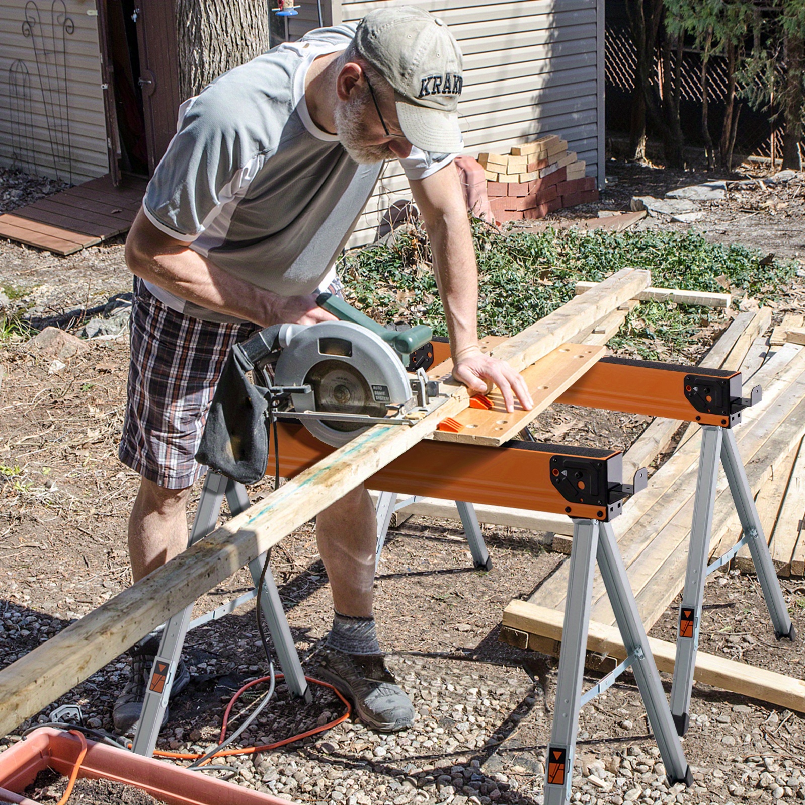 Portable Folding Sawhorses – 2 - Woodworking Workshop Design บทวิจารณ์และราคา