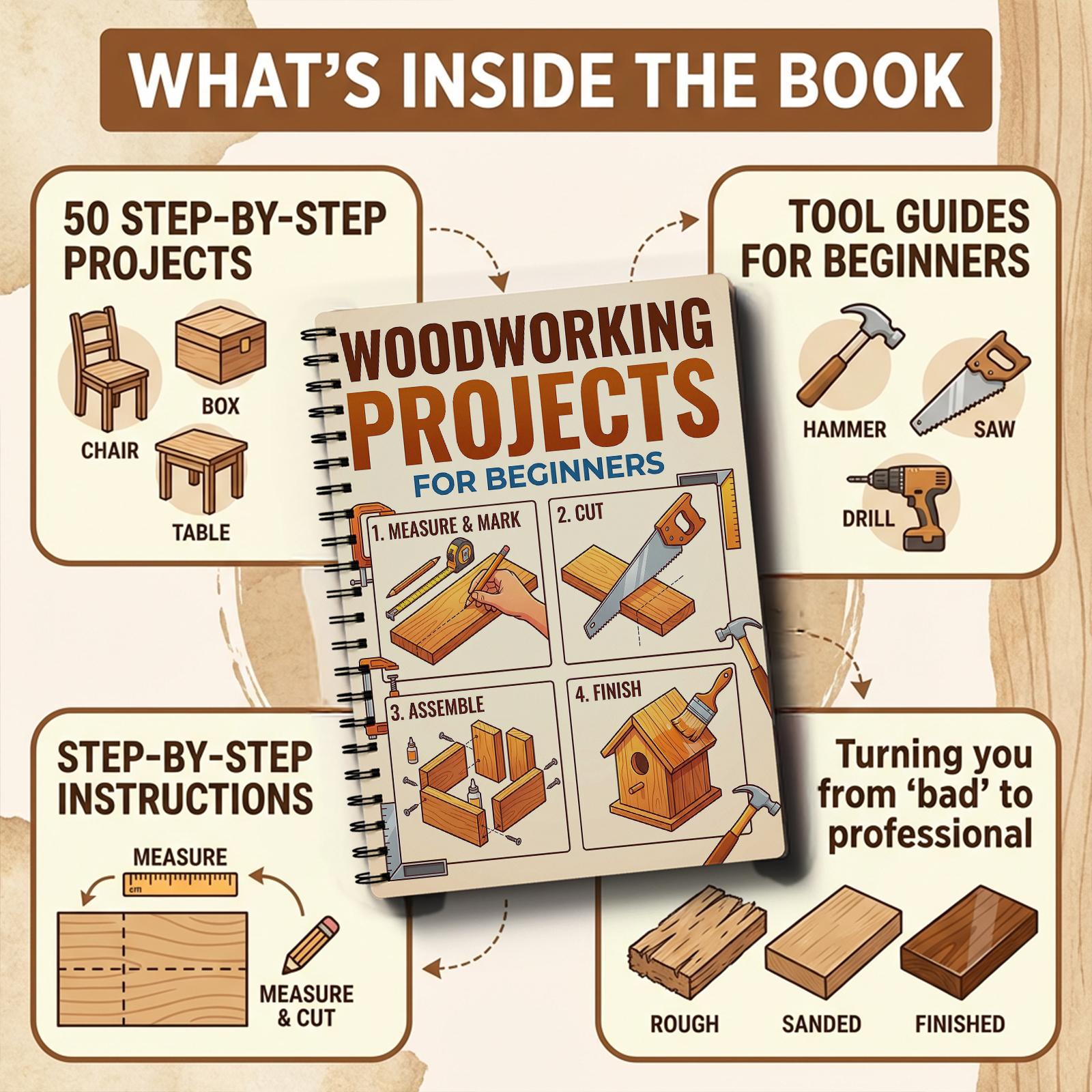 Woodworking Book for Beginners - Woodworking Book บทวิจารณ์และราคา