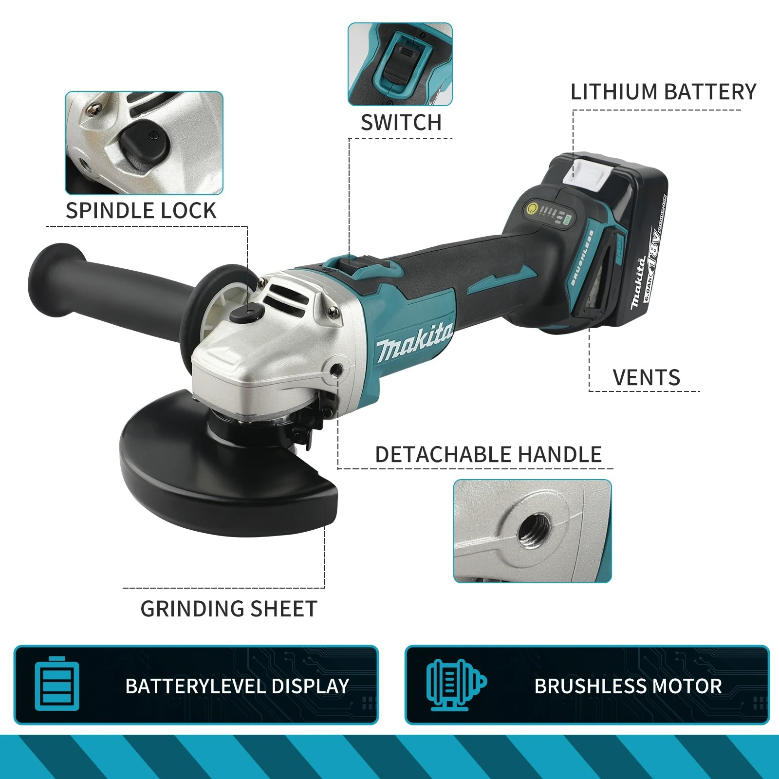 Makita Brushless DGA404 100MM  - Woodworking Manufacturing บทวิจารณ์และราคา