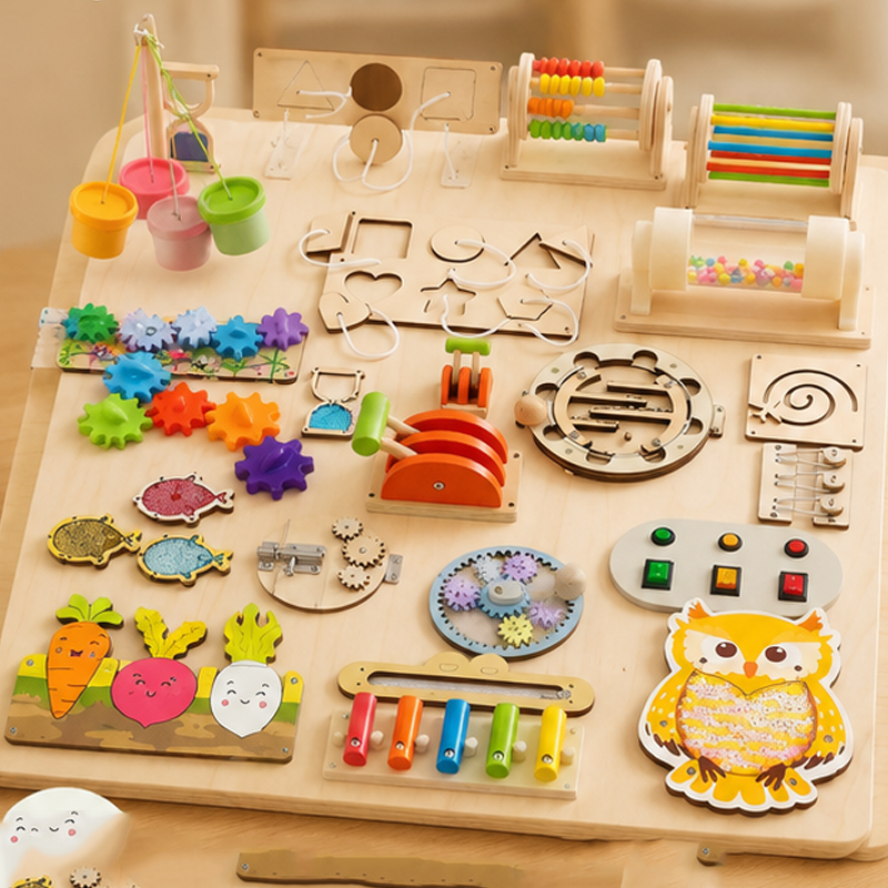 Premium Montessori Busy Board  - Woodworking Usa บทวิจารณ์และราคา