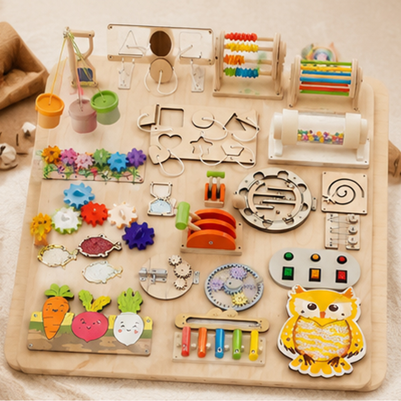 Premium Montessori Busy Board  - Woodworking Usa บทวิจารณ์และราคา
