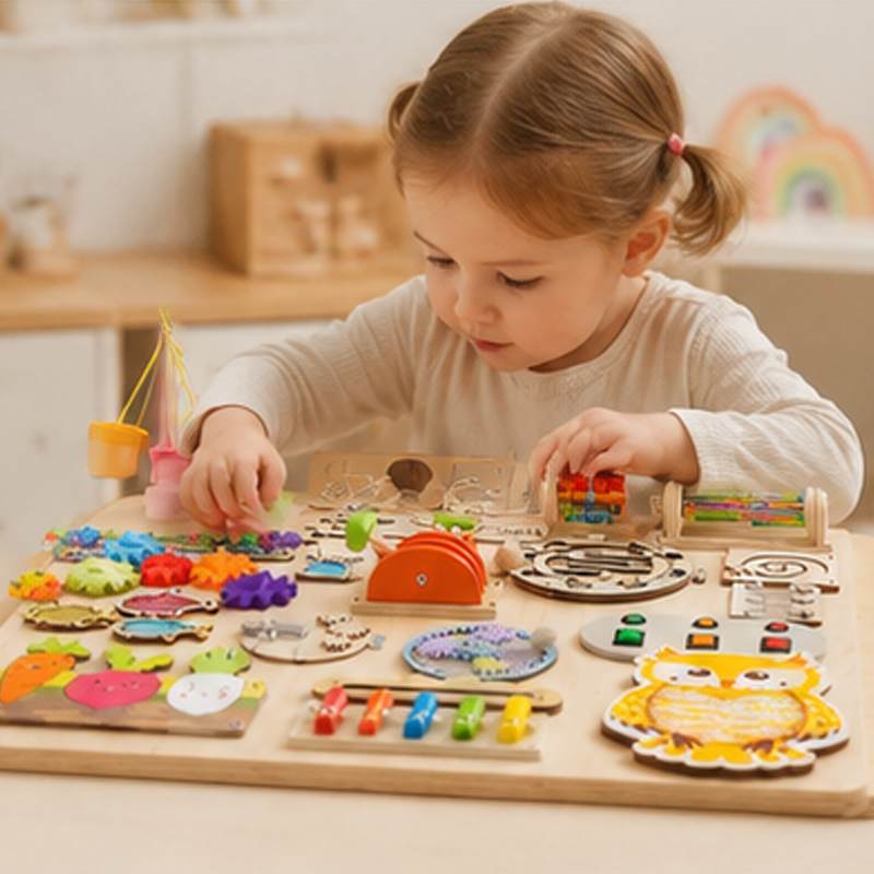 Premium Montessori Busy Board  - Woodworking Usa บทวิจารณ์และราคา